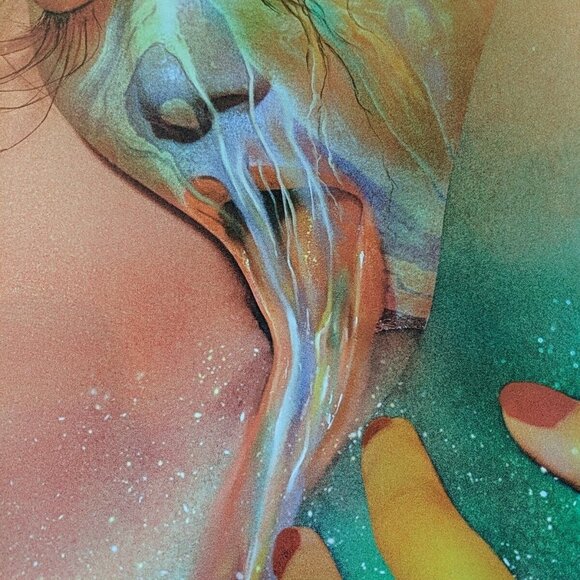 Sensual Oral Sparkle Glitter Rainbow Acid Sex Adult Art Print Signed 15.5x22 in - Picture 5 of 11